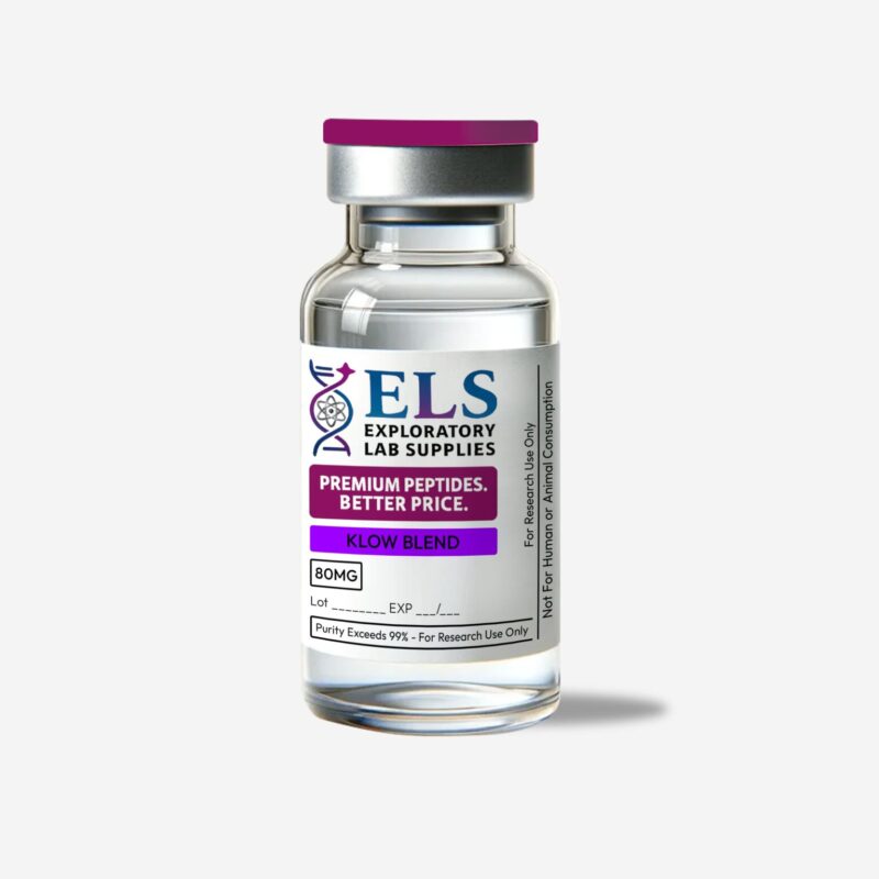 KLOW research peptide blend vial — lab tested